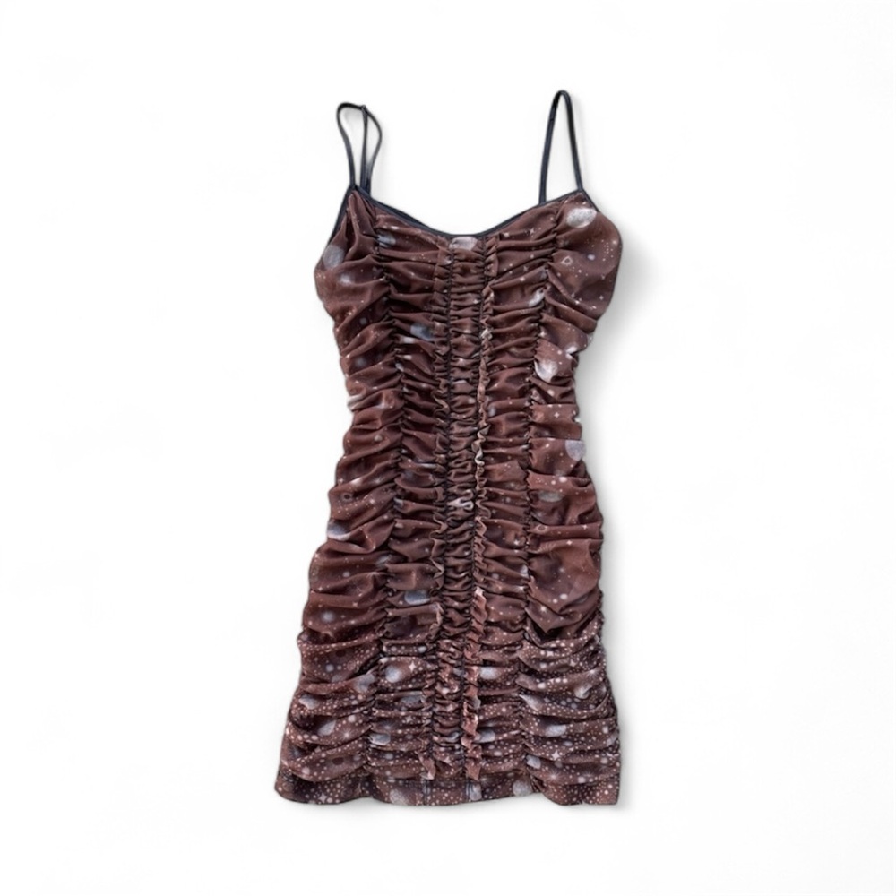 Moon and stars ruched dress